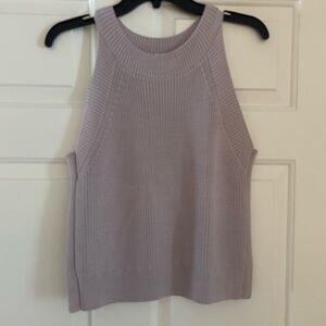 Gianni Bini sweater in a soft lavender shade.